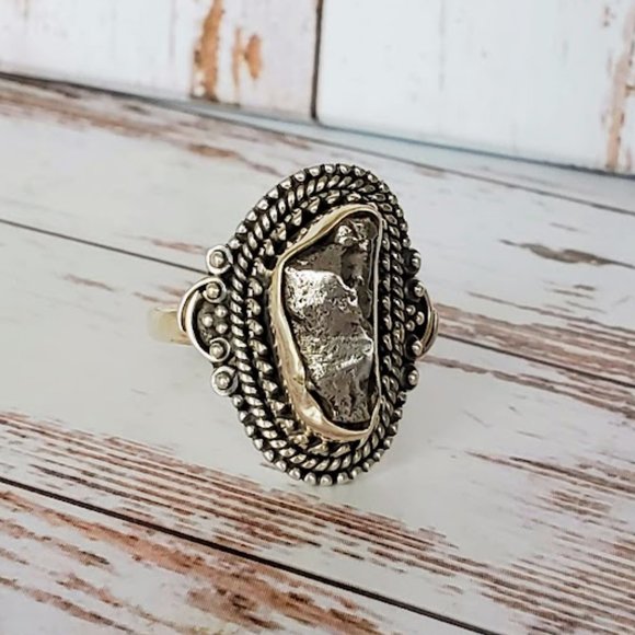 Campo Del Cielo Sterling Meteorite Ring - Picture 5 of 5